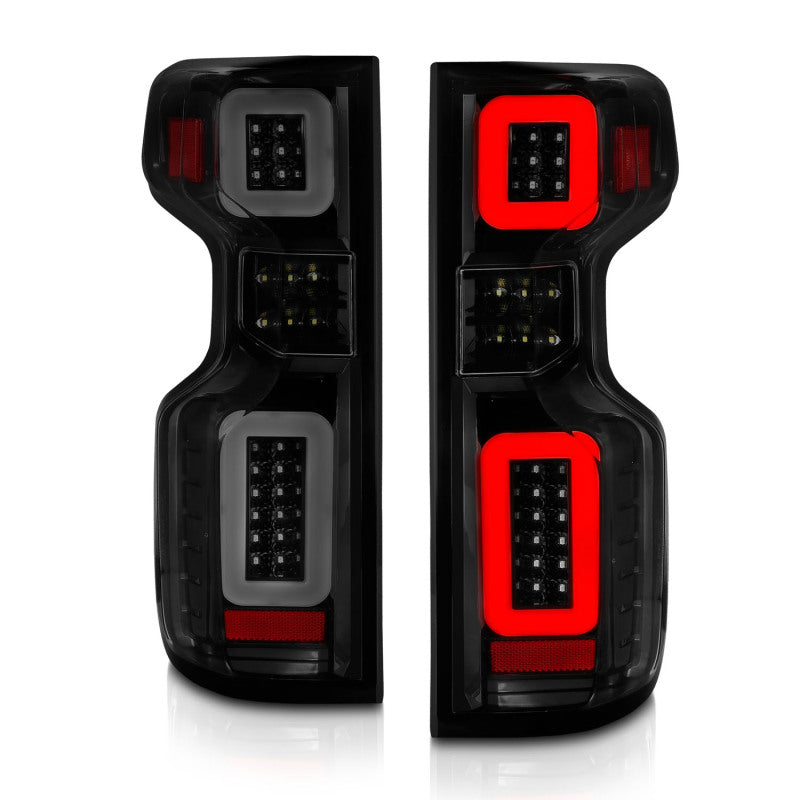 ANZO 311415 19-21 Chevy Silverado Full LED Taillights Black Housing Smoke Lens G2 (w/C light Bars)
