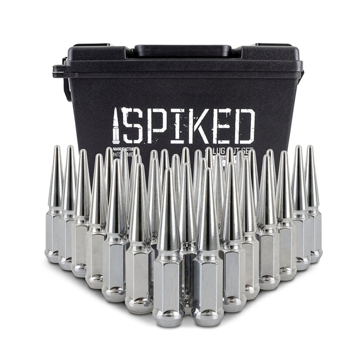 Mishimoto MMLG-SP1415-32CH Steel Spiked Lug Nuts M14 x 1.5 32pc Set Chrome