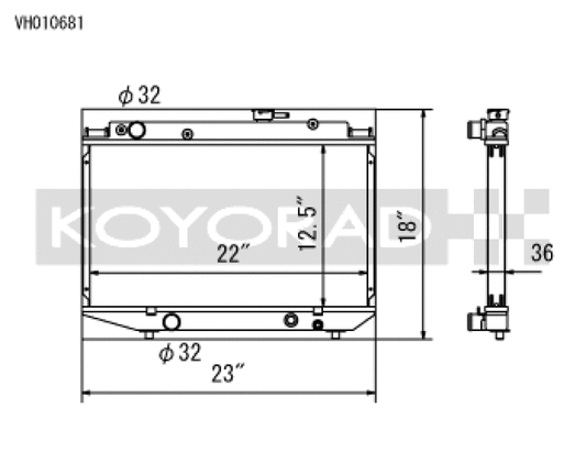 Koyo VH010681 84-87 Toyota Corolla RWD w/ 3SGE BEAMS 2.0L Engine Swap Manual Radiator