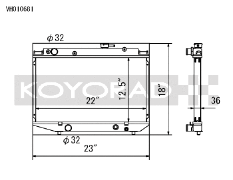 Koyo VH010681 84-87 Toyota Corolla RWD w/ 3SGE BEAMS 2.0L Engine Swap Manual Radiator