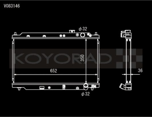 Koyo V083146 94-01 Acura Integra (MT w/ Showa/Denso OEM) Radiator