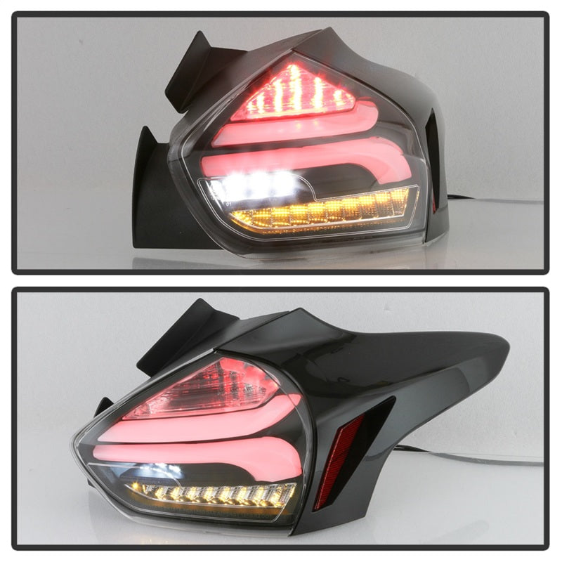 SPYDER 5085719 Spyder 15-17 Ford Focus Hatchback LED Tail Lights w/Indicator/Reverse - Black (ALT-YD-FF155D-LED-BK)