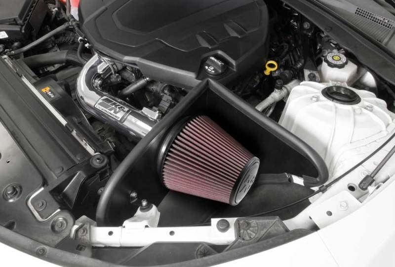 K&N Engineering 69-4535TP K&N 16-17 Chevy Camaro 3.6L Silver Typhoon Short RAM Intake