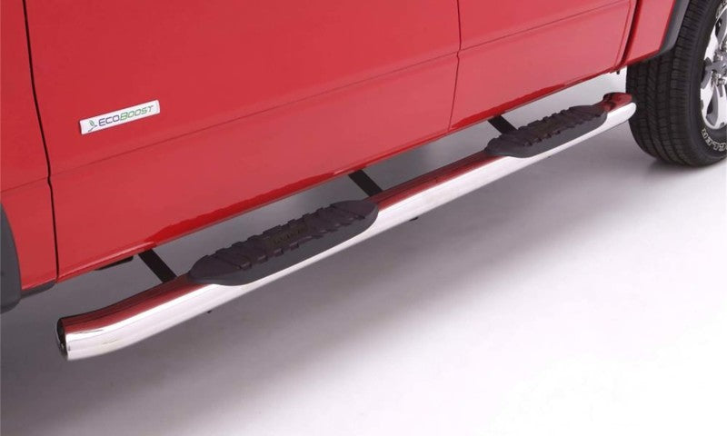 LUND 23710689 Lund 2019 Chevy Silverado 1500 Double Cab 5In Oval Curved SS Nerf Bars - Polished Stainless