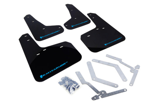 Rally Armor MF27-UR-BLK/NB 12-19 Ford Focus ST / 16-19 RS Black UR Mud Flap w/Nitrous Blue Logo