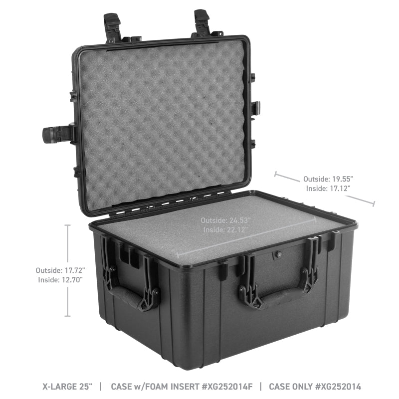 Go Rhino XG252014F XVenture Gear Hard Case w/Foam - Extra Large 25in. / Lockable / IP67 - Tex. Blk