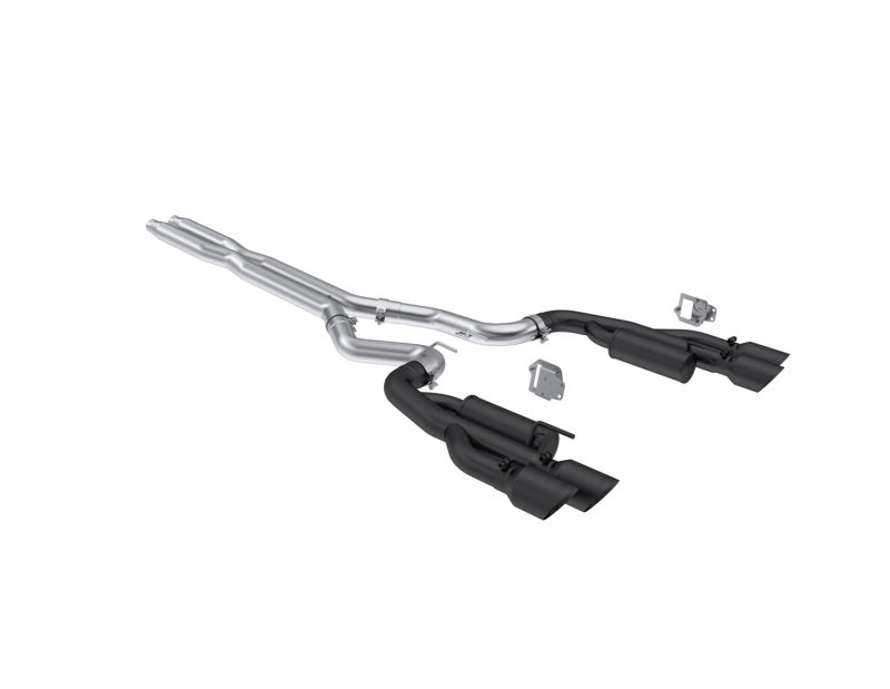 MBRP S7282BLK 2024+ Ford Mustang 5.0L Blk Alum. SS 3in Cat-Back Exhaust w/ Quad Blk Tips (Valve Delete)
