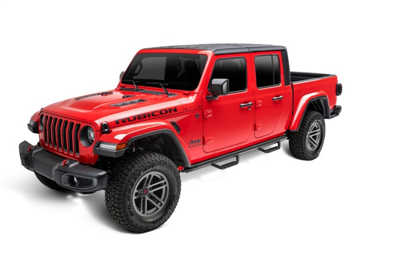 N-Fab J1980T Nerf Step 2019 Jeep Wrangler JT 4DR Truck Full Length - Tex. Black - 3in