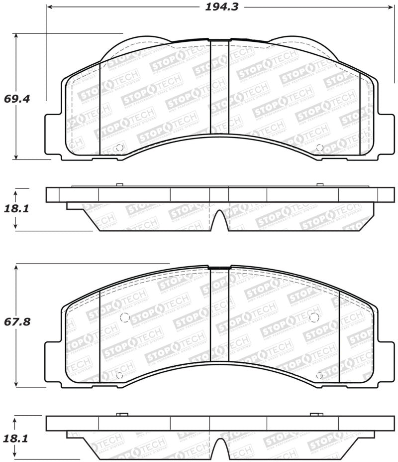 Stoptech 309.14140 StopTech Performance 10-14 Ford F-150 Front Brake Pads
