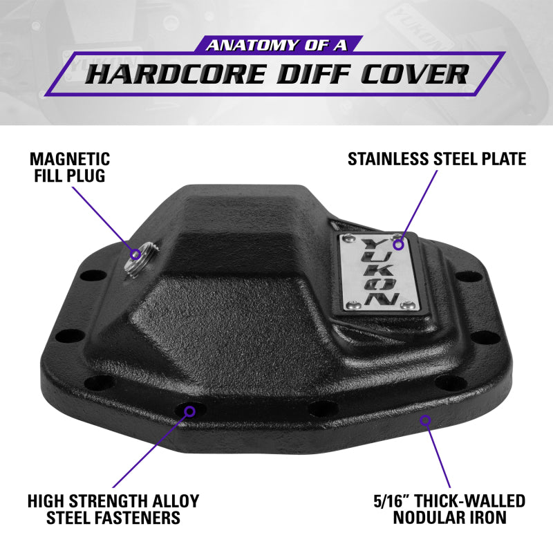 Yukon Gear & Axle YHCC-D30JL Yukon Hardcore Nodular Iron Cover for 2018 Jeep Wrangler JL Front Dana 30