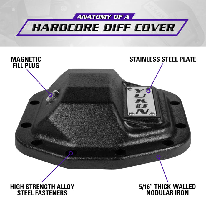 Yukon Gear & Axle YHCC-D30JL Yukon Hardcore Nodular Iron Cover for 2018 Jeep Wrangler JL Front Dana 30