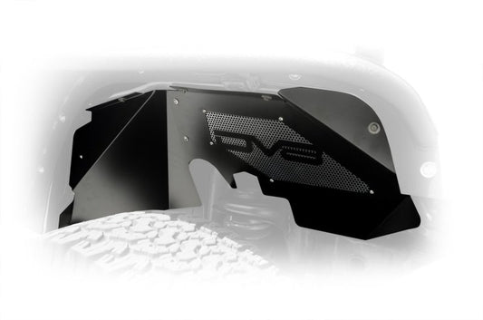 DV8 Offroad INFEND-01FB 07-18 Jeep Wrangler JK Front Aluminum Inner Fender - Black