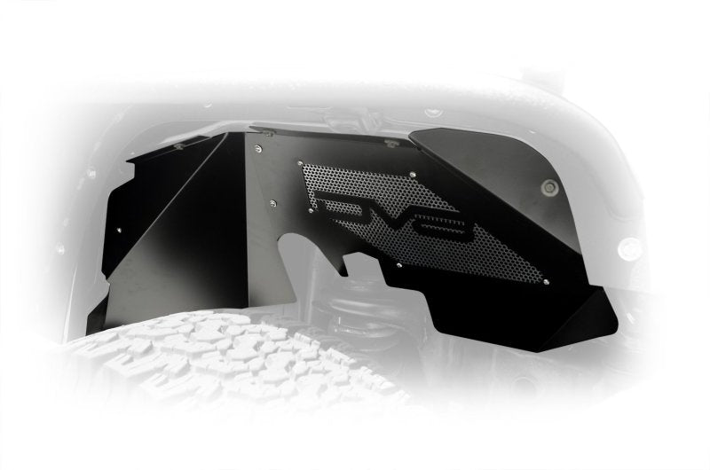 DV8 Offroad INFEND-01FB 07-18 Jeep Wrangler JK Front Aluminum Inner Fender - Black
