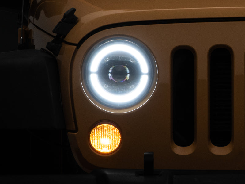 Raxiom J132813 07-18 Jeep Wrangler JK Axial Series LED Headlights- Black Housing (Clear Lens)