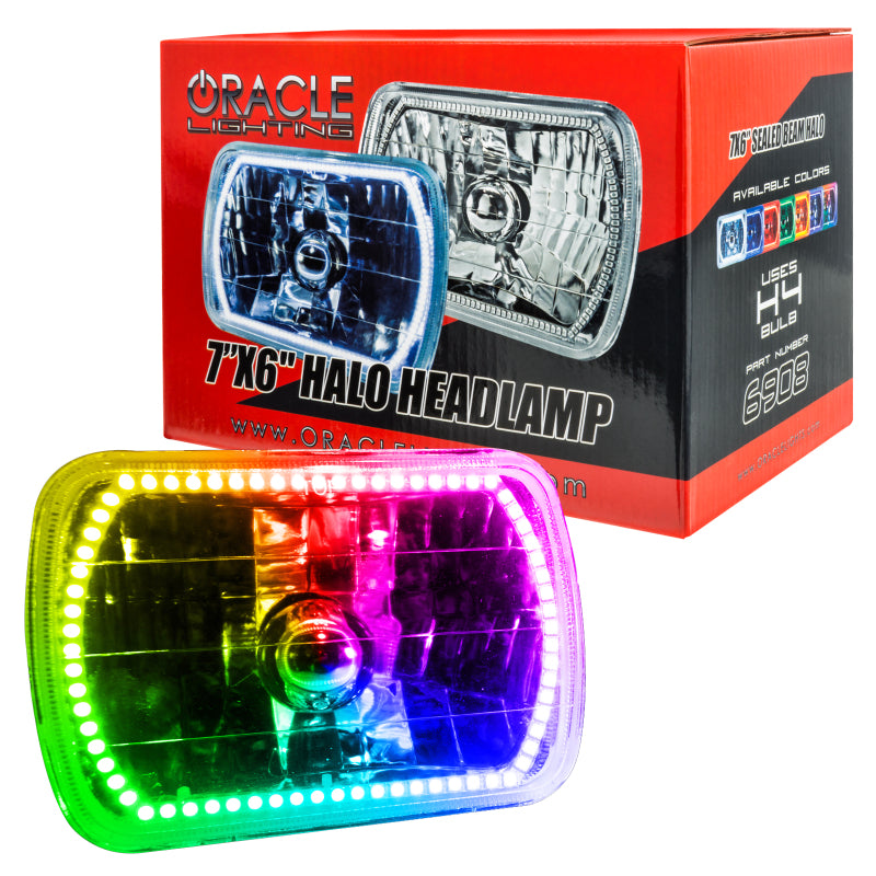 ORACLE Lighting 6908-333 Oracle Pre-Installed Lights 7x6 IN. Sealed Beam - ColorSHIFT Halo