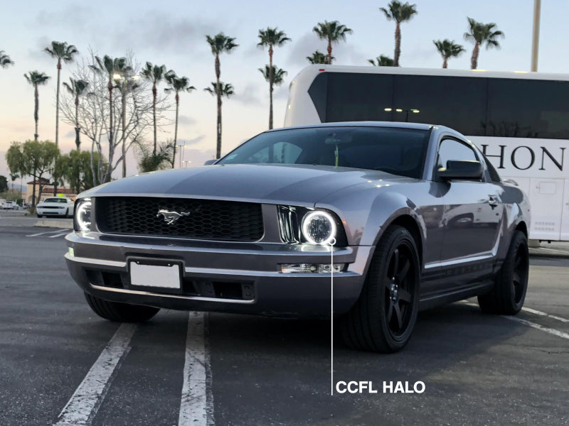 Raxiom 49121 05-09 Ford Mustang GT V6 Axial Series CCFL Halo Projector Headlight- Blk Housing (Smkd Lens)