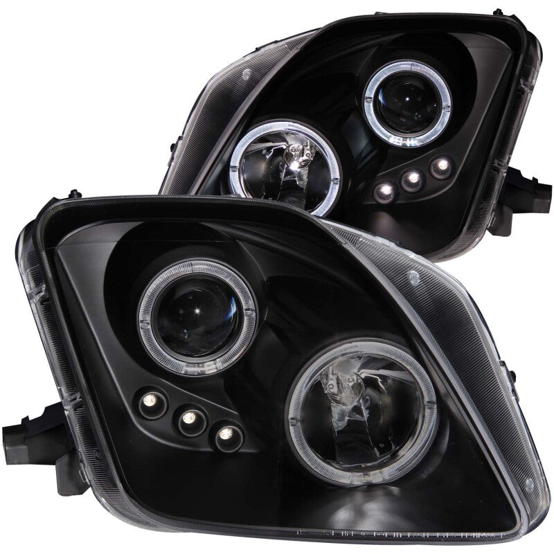 ANZO 121341 1997-2001 Honda Prelude Projector Headlights w/ Halo Black w/ LED
