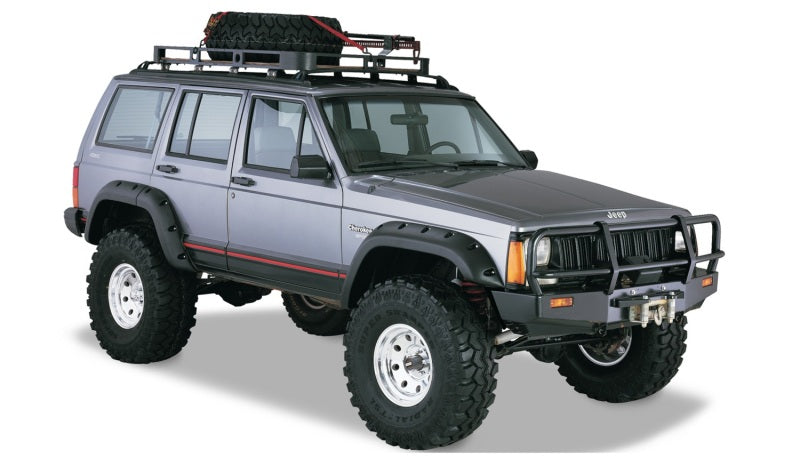 Bushwacker 10911-07 84-01 Jeep Cherokee Cutout Style Flares 4pc Fits 4-Door Sport Utility Only - Black
