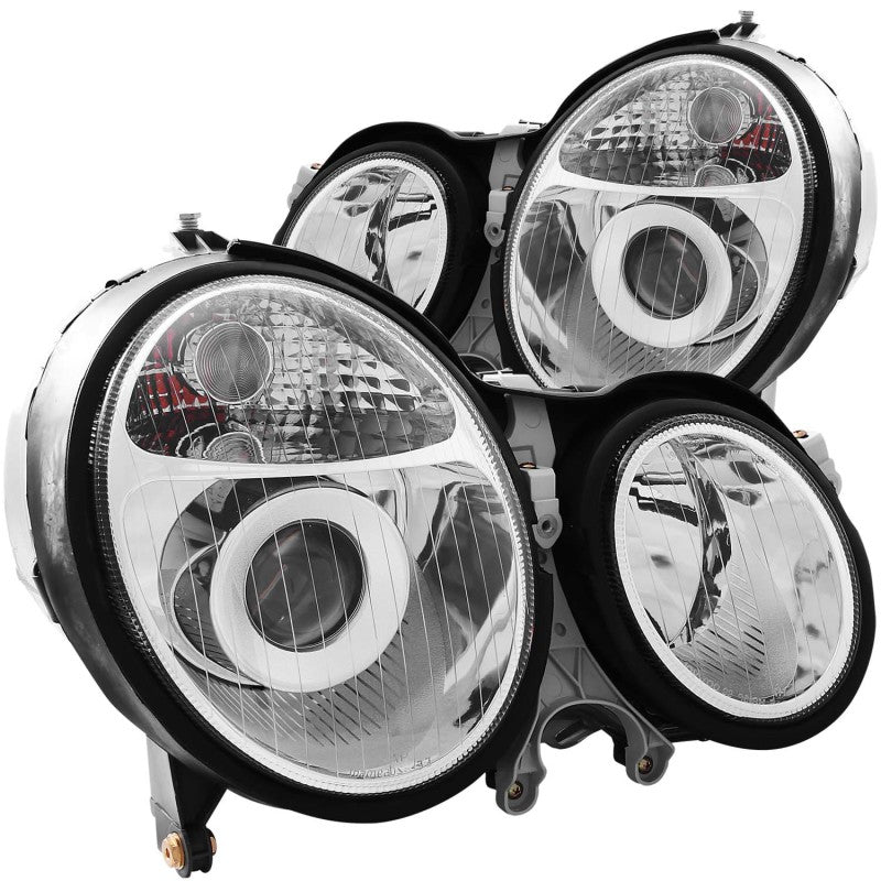 ANZO 121086 1999-2002 Mercedes Benz E CLASS W210 Projector Headlights Chrome
