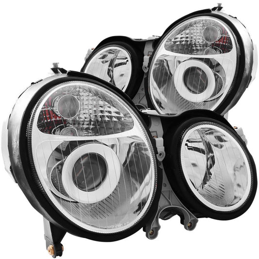 ANZO 121086 1999-2002 Mercedes Benz E CLASS W210 Projector Headlights Chrome