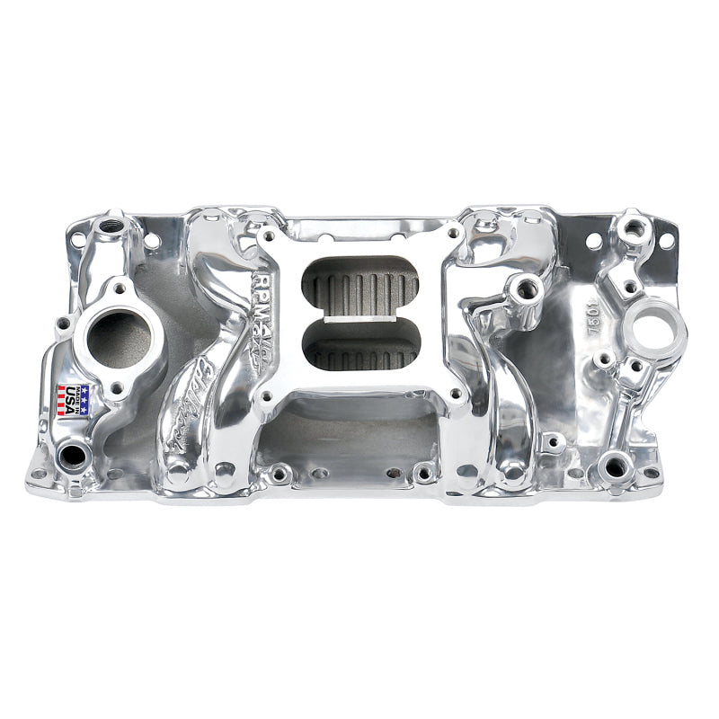 Edelbrock EDE75011 SBC Performer RPM A/G Manifold - Polished 7501