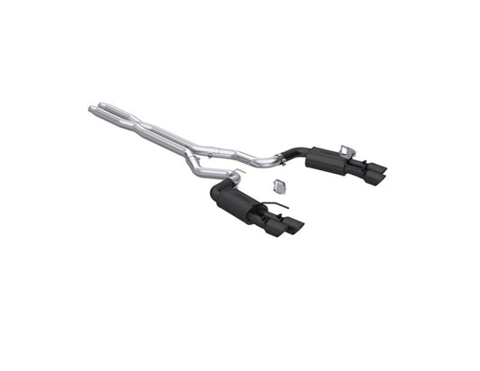 MBRP S7280BLK 2024 Ford Mustang GT 5.0L 3in Cat-Back Dual Split Rear - Quad Black Tips