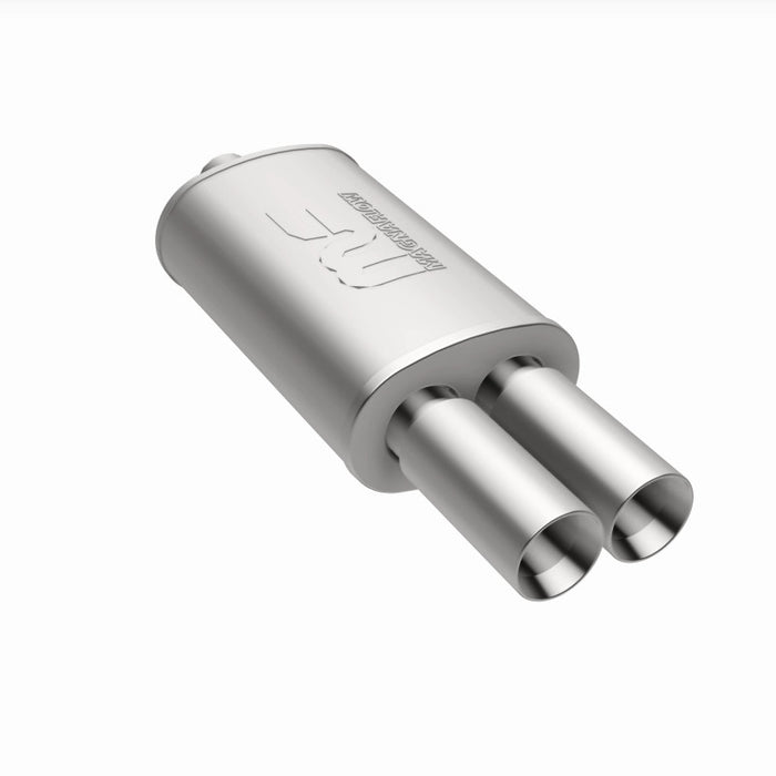 Magnaflow Perf Exhaust MAG14815 Stainless Muffler 2.25in In / Dual 3in Tips Out