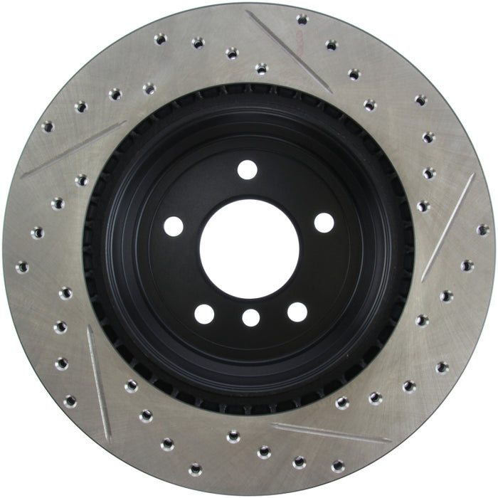 Stoptech 127.34080R StopTech 06 BMW 330 / 07-09 BMW 335 Slotted & Drilled Right Rear Rotor