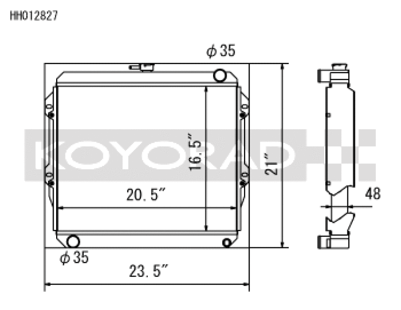 Koyo HH012827 Toyota 84-95 Pickup 2WD/4WD/ 4Runner 2.4L I4 (22R/RE) MT Radiator *Will Not Fit 22RET*
