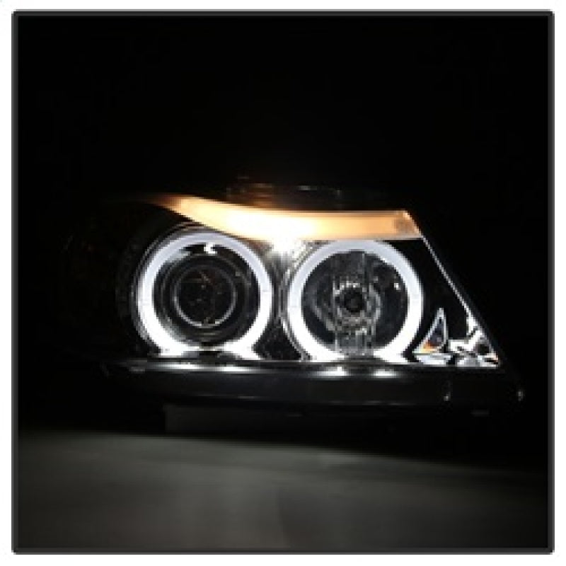 SPYDER 5009029 Spyder BMW E90 3-Series 06-08 (4 dr) Proj LED Halo Amber Reflctr Rplc Bulb Smke PRO-YD-BMWE9005-AM-S