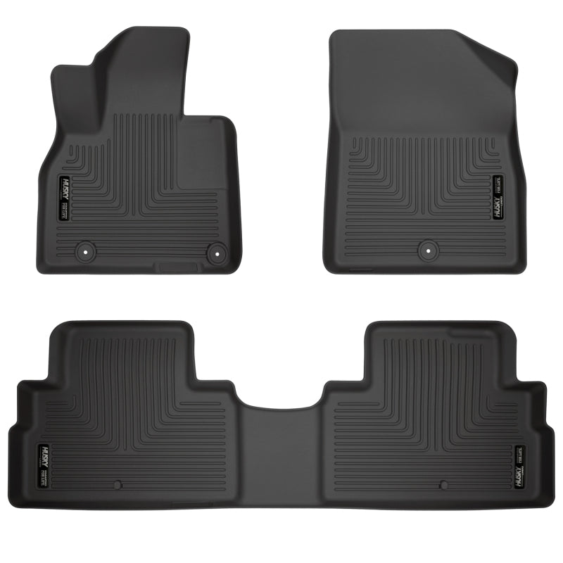 Husky Liners 95691 2020 Kia Telluride Weatherbeater Black Front & 2nd Seat Floor Liners