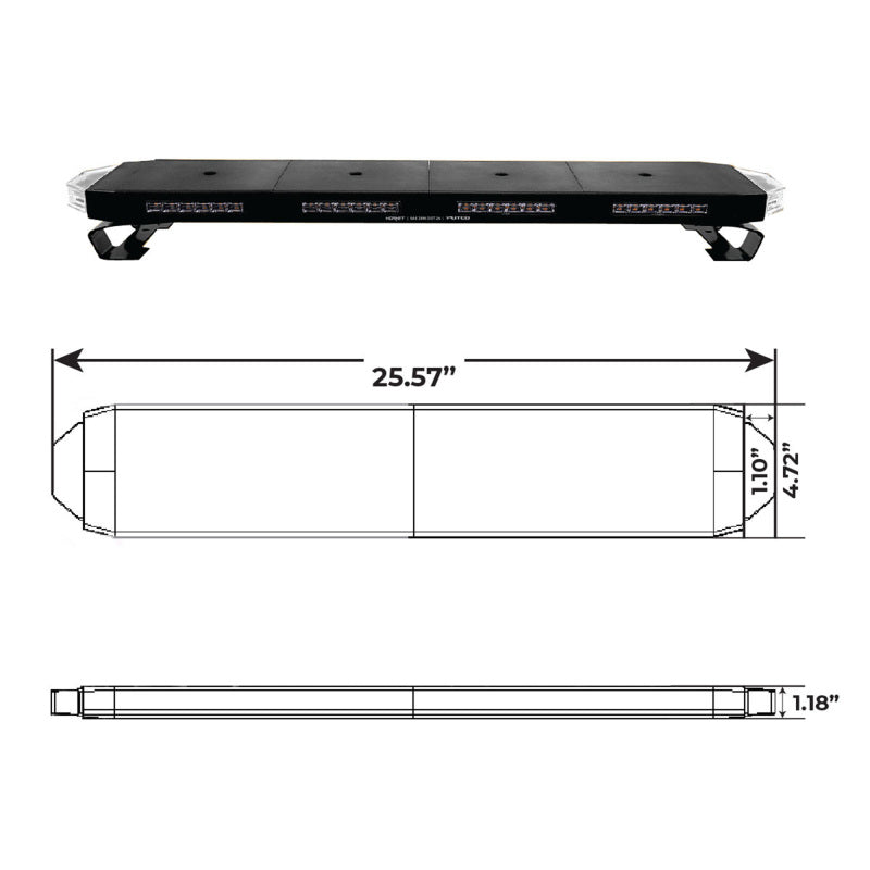 Putco 950124 24in Hornet Light Bar - (Amber) LED Stealth Rooftop Strobe Bar