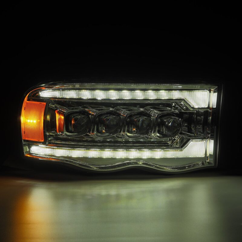 AlphaRex 880565 02-05 Dodge RAM 1500 NOVA LED Proj Headlights Plank Style Chrome w/Activ Light/Seq Signal