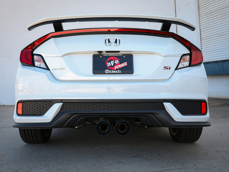 aFe 49-36620-L Takeda 2.5in 304SS Cat-Back Exhaust System 17-20 Honda Civic SI Coupe L4-1.5L (t) - BL Flame Tip