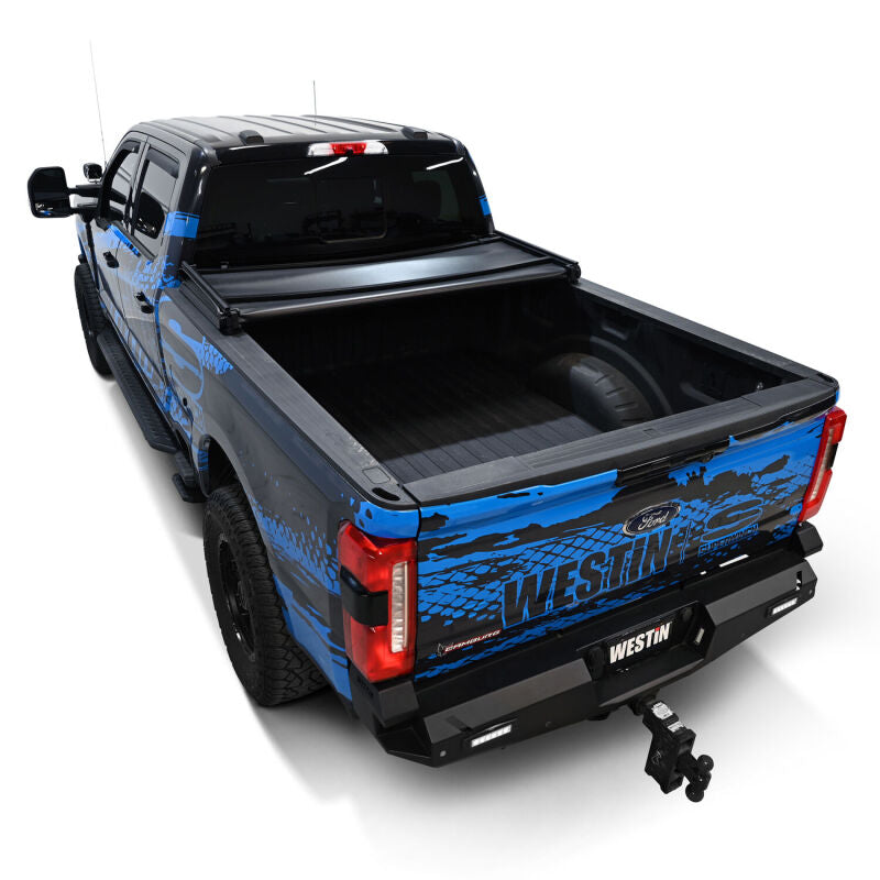 Westin 19-21005 17-24 Ford F-250/350 Super Duty 6.75ft. Bed Soft Tri-Fold Tonneau Cover - Black