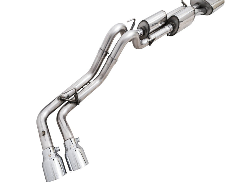 AWE Tuning 3015-32826 AWE 16-22 Toyota Tacoma 0FG Catback Exhaust w/ BashGuard - Dual Chrome Silver Tips