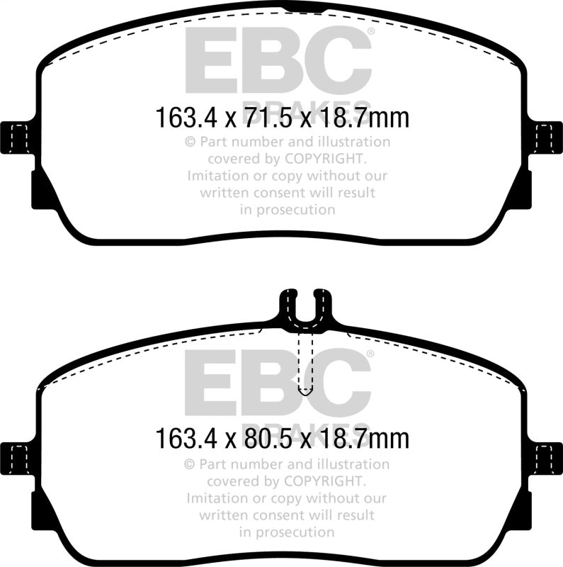 EBC DP42390R 2019+ Mercedes-Benz A220 Sedan (V177) Yellowstuff Front Brake Pads
