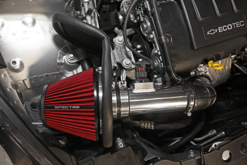 Spectre 9044 11-15 Chevy Cruze 1.4L Air Intake Kit - Polished w/Red Filter