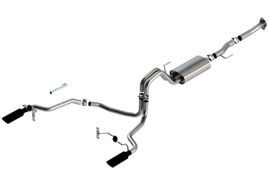 Borla 140868BC F-150 2021 5.0L 2dr RC SB (122.8 WB) XL/XLT 3/2.25 SRE Cat-Back S-Type Black Chrome Tips