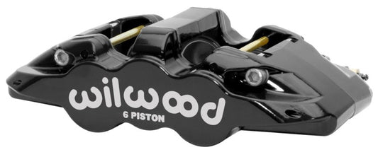Wilwood 120-15526-BK Caliper - Aero6-DS Forged Six-Piston Caliper - 6.52in Piston 1.25in Rotor - Black