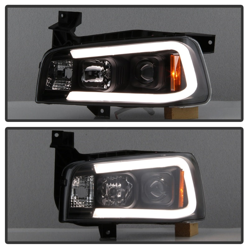 SPYDER 5085245 Spyder Dodge Charger 06-10 Projector Headlights - LED Light Bar - Black PRO-YD-DCH05V2-LB-BK