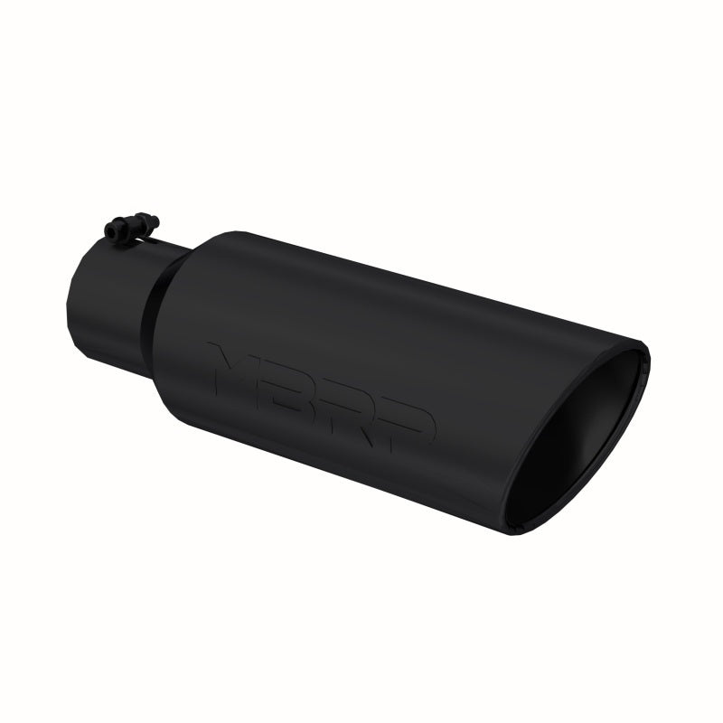MBRP T5130BLK Universal Tip 6in OD Rolled End 4in Inlet 18in L Black Coated Exhaust Tip