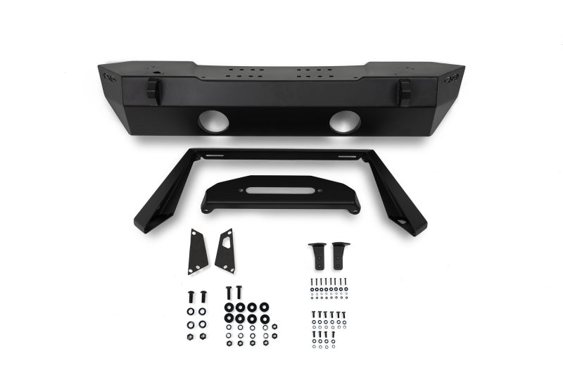 DV8 Offroad FBJL-06 07-23 Jeep Wrangler/Gladiator JT/JK/JL FS-25 Stubby Front Bumper w/Plated Bull Bar