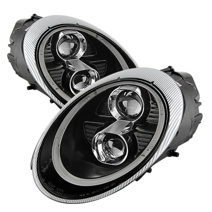 SPYDER 5080103 Spyder Porsche 911 05-09 Projector Headlights Xenon/HID Model- DRL LED Blk PRO-YD-P99705-HID-DRL-BK