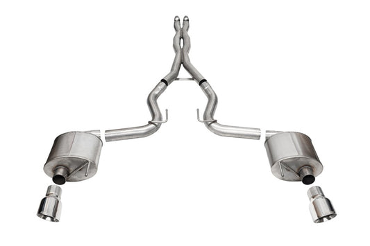 CORSA Performance 21254 Corsa 24+ Ford MustangGT Sport Cat-Back Exhaust System 3.0in Dual Rear Exit w/4.5in Pro Series Tips