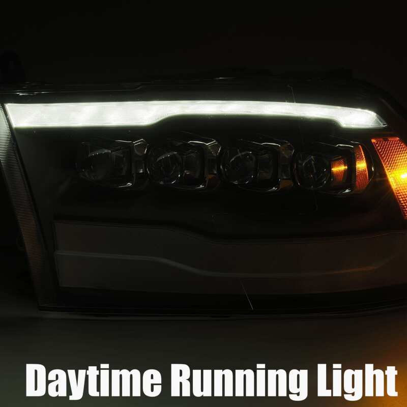 AlphaRex 880541 09-18 Dodge RAM 1500HD NOVA LED Projector Headlights Plank Style Design Alpha Black w/DRL