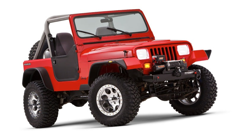Bushwacker 10924-07 87-95 Jeep Wrangler Flat Style Flares 4pc Excludes Renegade - Black