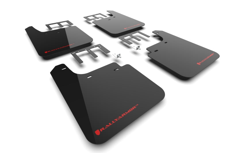 Rally Armor MF121-UR-BLK-RD 19-26 Gen 4 Chevy Silverado 1500 Black UR Mud Flap Metallic Red Logo