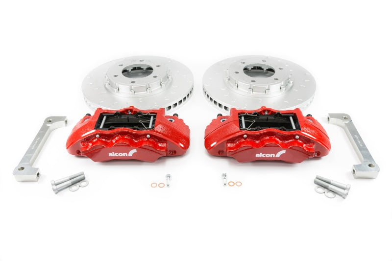Alcon BKF1551K61 2019+ Ford Ranger/2020+ Bronco 2.3L 350x34mm Rotors 6-Piston Calipers Front Brake Kit - Red