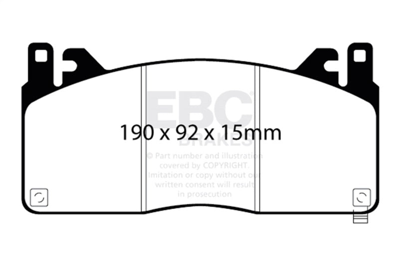 EBC DP43055R 15-17 Ford Mustang Shelby GT350/GT350R Yellowstuff Front Brake Pads